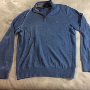 Vineyard Vines Men's Light Blue Zip Up Sweater size M #342